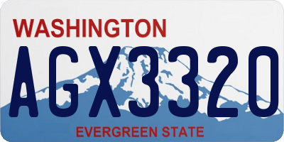 WA license plate AGX3320
