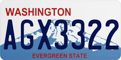WA license plate AGX3322