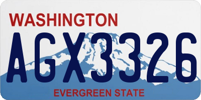 WA license plate AGX3326