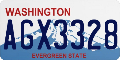 WA license plate AGX3328