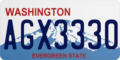 WA license plate AGX3330