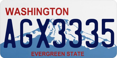 WA license plate AGX3335