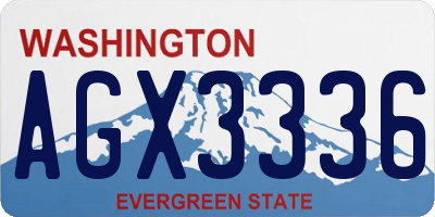 WA license plate AGX3336