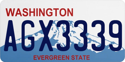 WA license plate AGX3339
