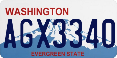 WA license plate AGX3340