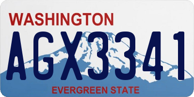 WA license plate AGX3341