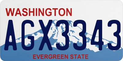 WA license plate AGX3343