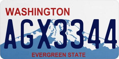WA license plate AGX3344