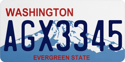 WA license plate AGX3345