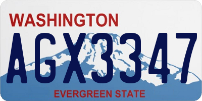 WA license plate AGX3347