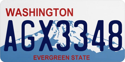 WA license plate AGX3348