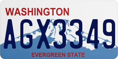 WA license plate AGX3349