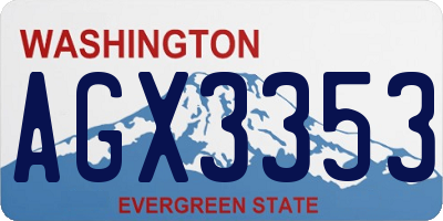 WA license plate AGX3353