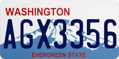WA license plate AGX3356