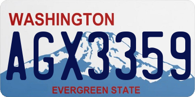 WA license plate AGX3359