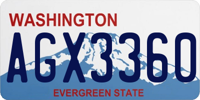 WA license plate AGX3360