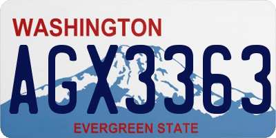 WA license plate AGX3363