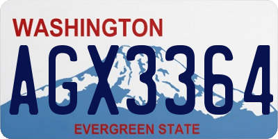 WA license plate AGX3364