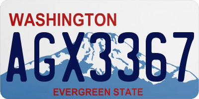 WA license plate AGX3367