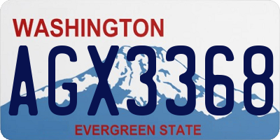WA license plate AGX3368