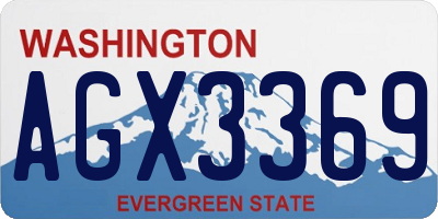 WA license plate AGX3369