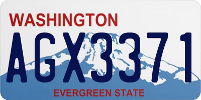 WA license plate AGX3371