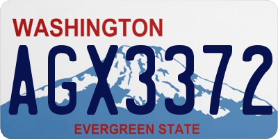 WA license plate AGX3372