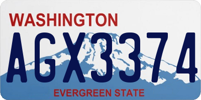 WA license plate AGX3374