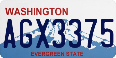WA license plate AGX3375