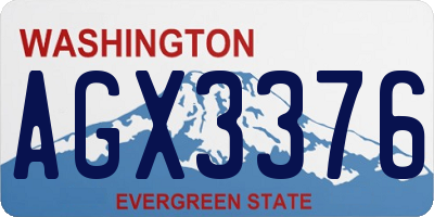 WA license plate AGX3376