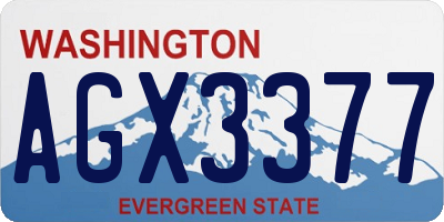 WA license plate AGX3377
