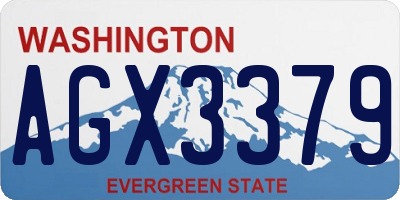WA license plate AGX3379