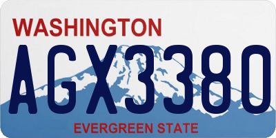WA license plate AGX3380