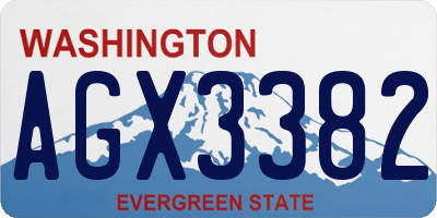 WA license plate AGX3382