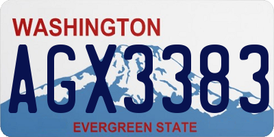 WA license plate AGX3383
