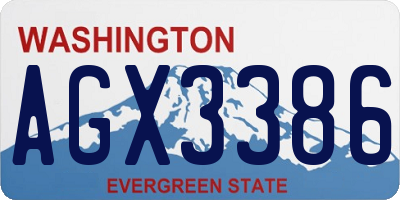 WA license plate AGX3386