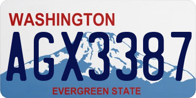 WA license plate AGX3387