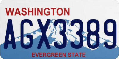 WA license plate AGX3389