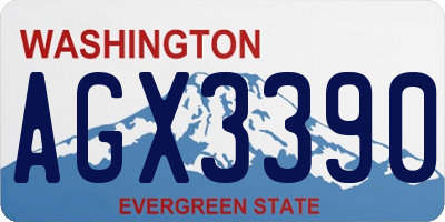 WA license plate AGX3390