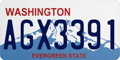 WA license plate AGX3391