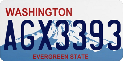 WA license plate AGX3393