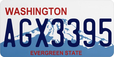 WA license plate AGX3395
