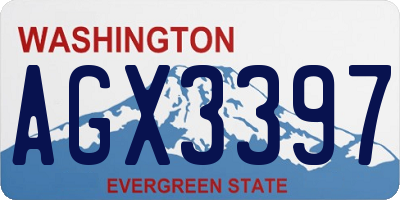WA license plate AGX3397