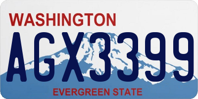 WA license plate AGX3399