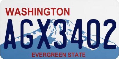 WA license plate AGX3402
