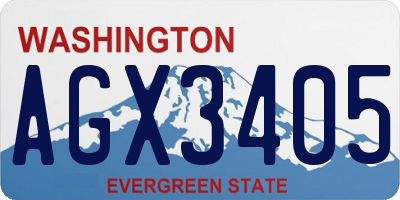 WA license plate AGX3405
