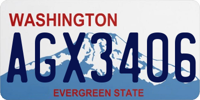 WA license plate AGX3406