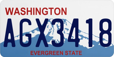 WA license plate AGX3418
