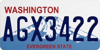 WA license plate AGX3422