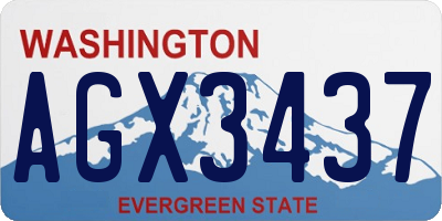 WA license plate AGX3437